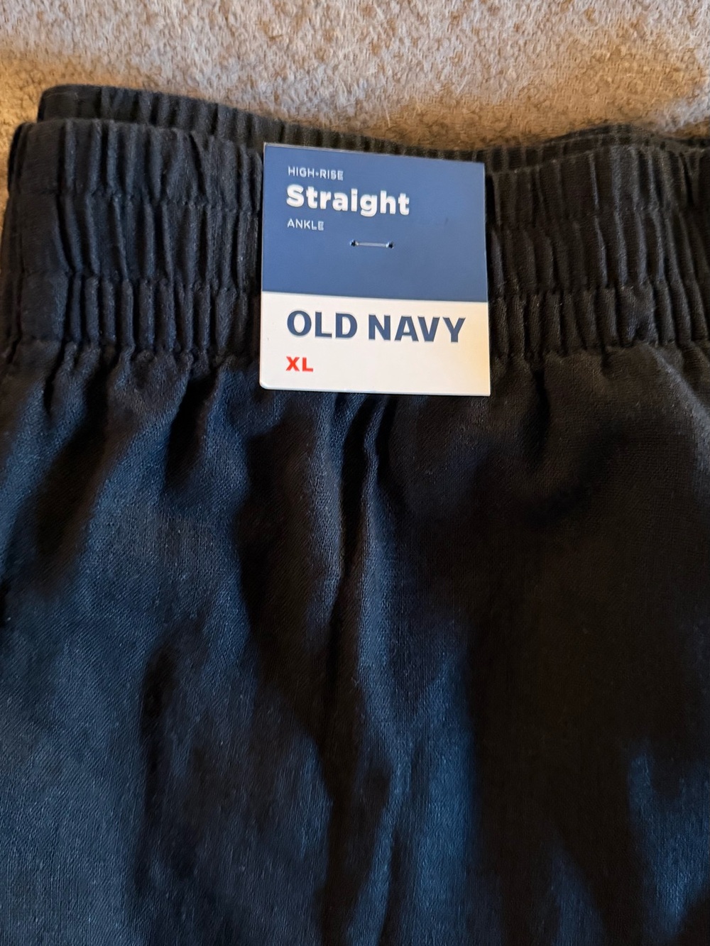 Old Navy Black High-Rise Straight Ankle Pants